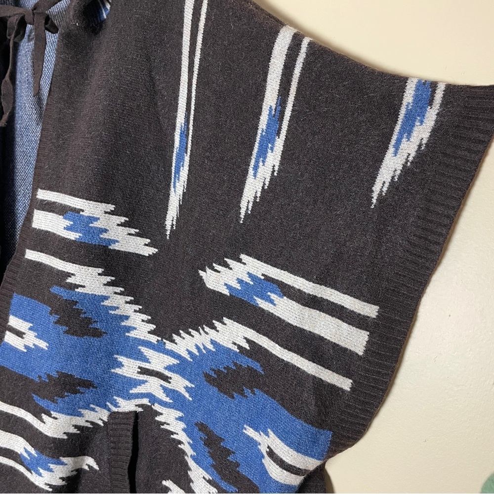 Ariat Chimayo Western Aztec Hooded Sweater Poncho L-XL Wool Blend - Picture 9 of 16